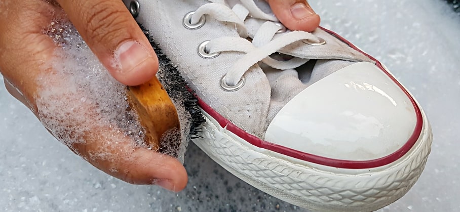 wash leather sneakers