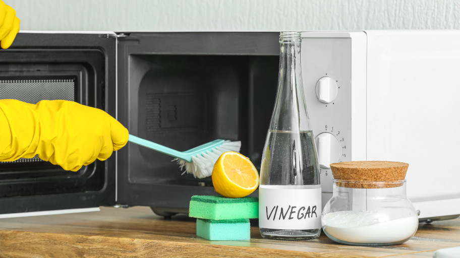 Steam cleaning with water and vinegar