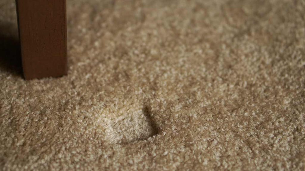 Get furniture dents out of carpet using steam
