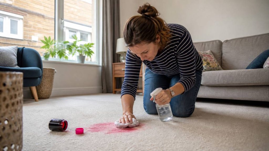 Removing food dye from the carpet