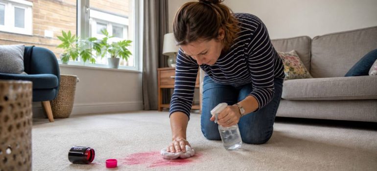 Removing food dye from the carpet