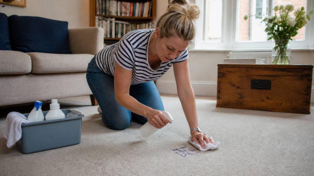 Illustration representing how to remove permanent marker from carpet