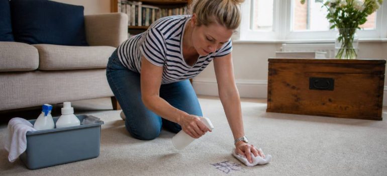 Illustration representing how to remove permanent marker from carpet