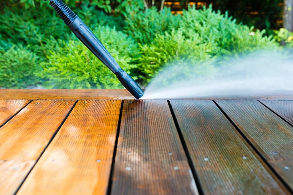 Deck Cleaning with pressure washer