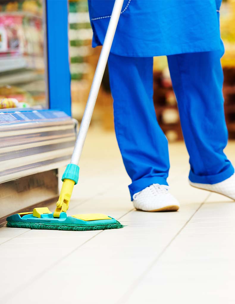 Professional comercial cleaning service - shop floor cleaning